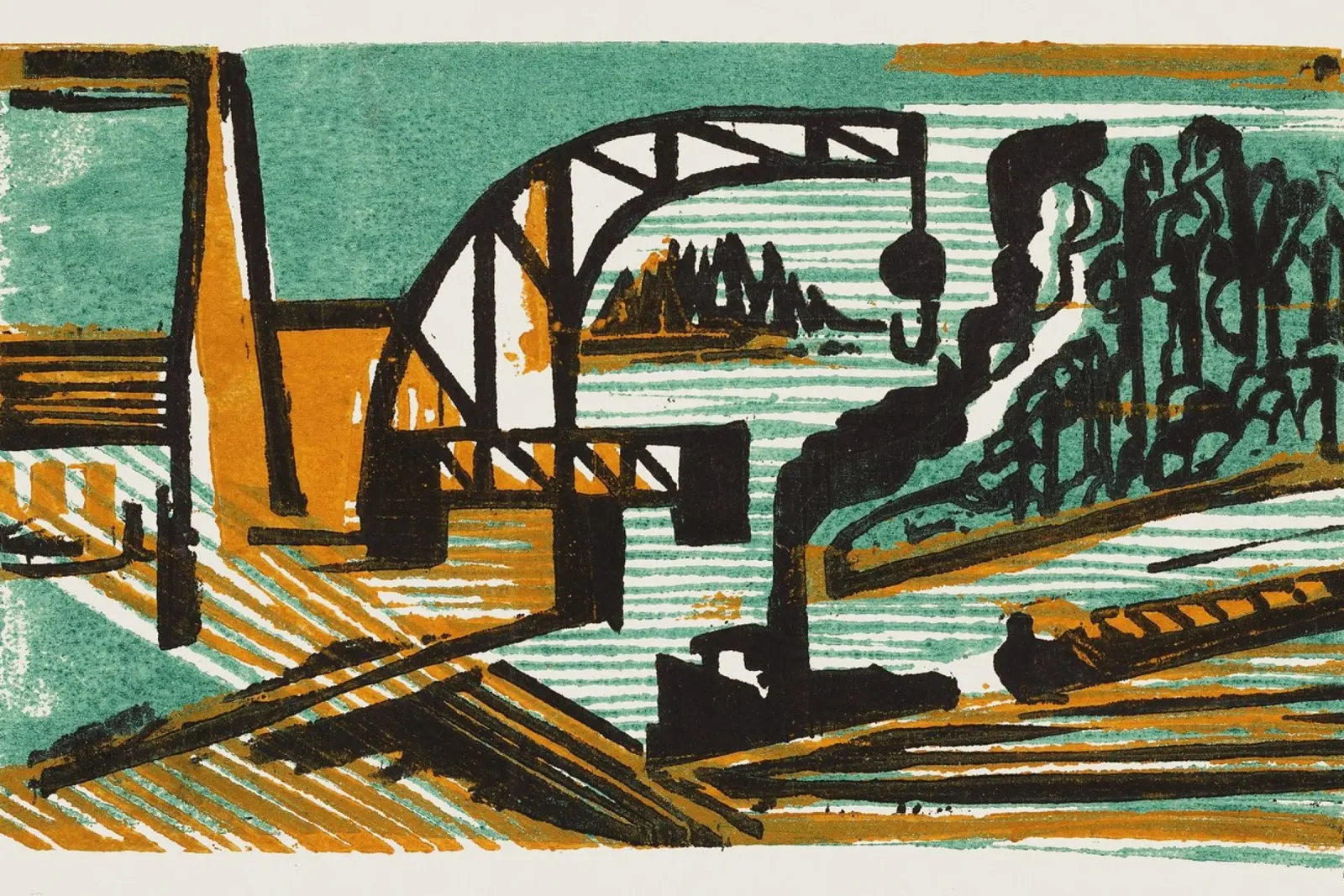 Ernst Ludwig Kirchner: fiume industriale, grassetto tedesco espresso alluminio dibond da NorwesClub