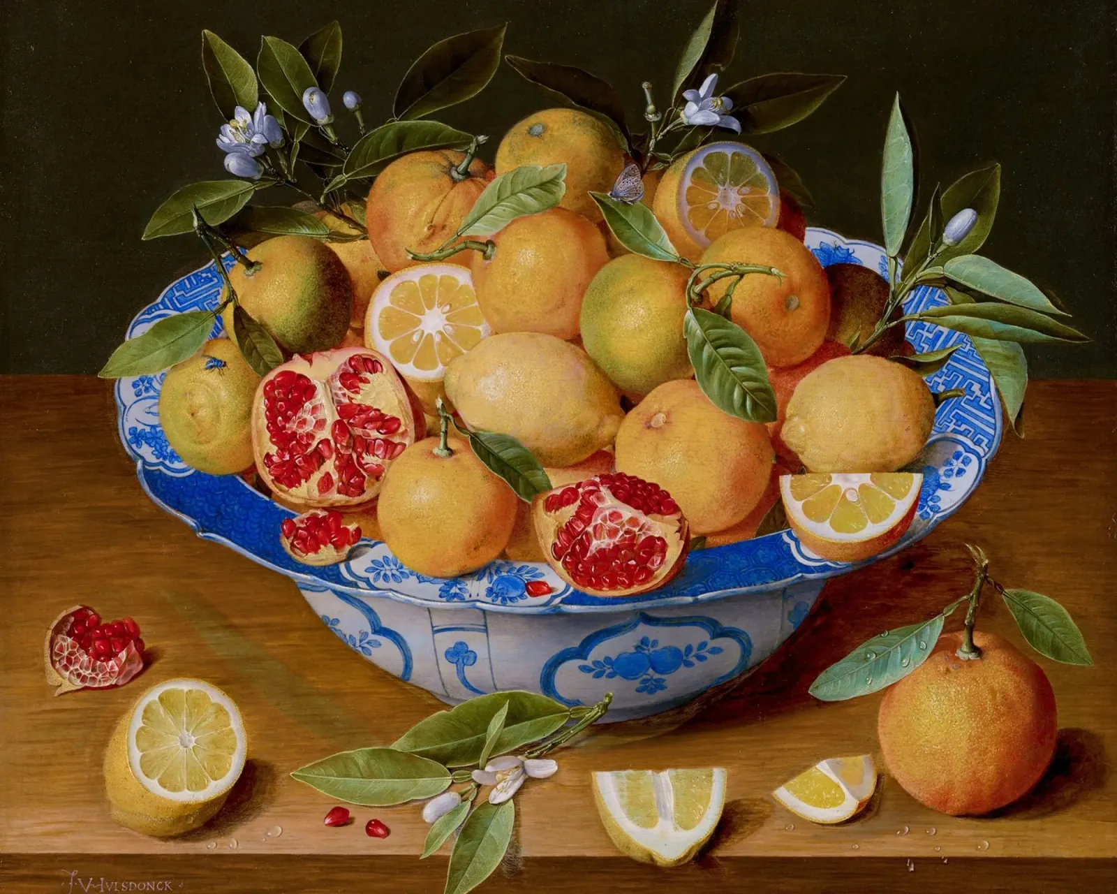 Natura morta di Hulsdonck: Secoli d'oro olandesi, Fruttoso, Grande Mulino poster con telaio in legno da NorwesClub