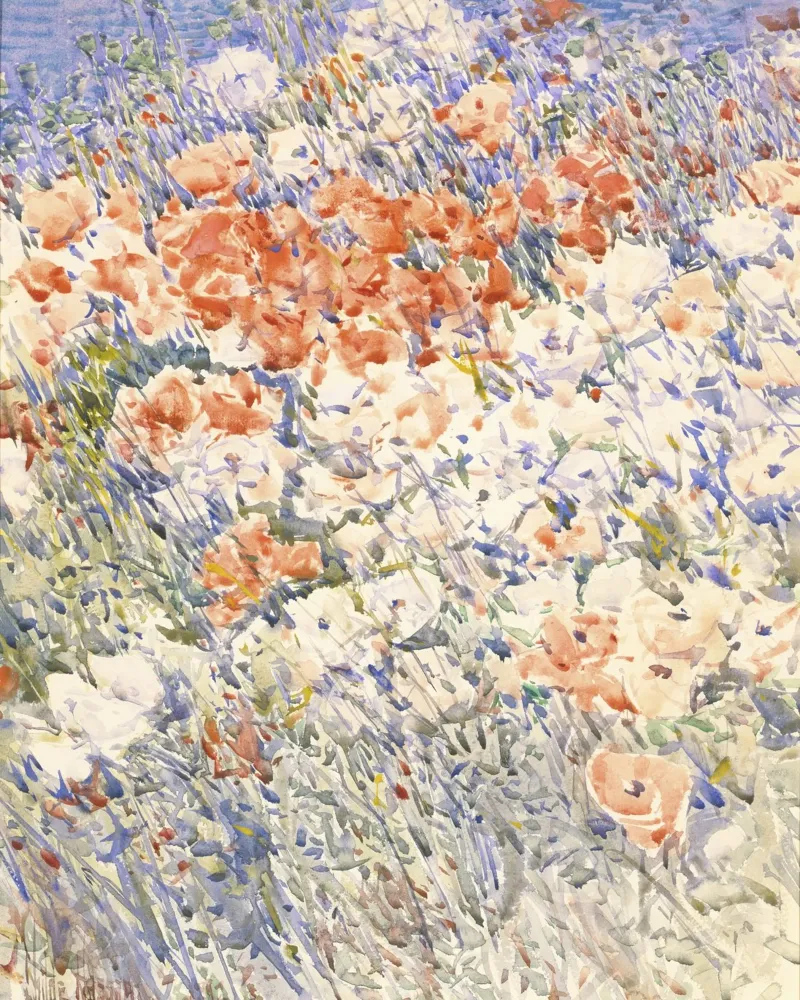 Childe Hassam Mohnblumen - Impressionistischer Garten Blumenkunst Prin Poster von NorwesClub