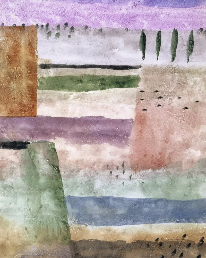 Paul Klee Landscape with Poplars - Abstract Expressionist Wa canvas by NorwesClub