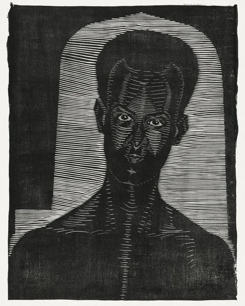 Samuel Jessurun de Mesquita Portret in houtsnede - Expressionist hahnemühle van NorwesClub