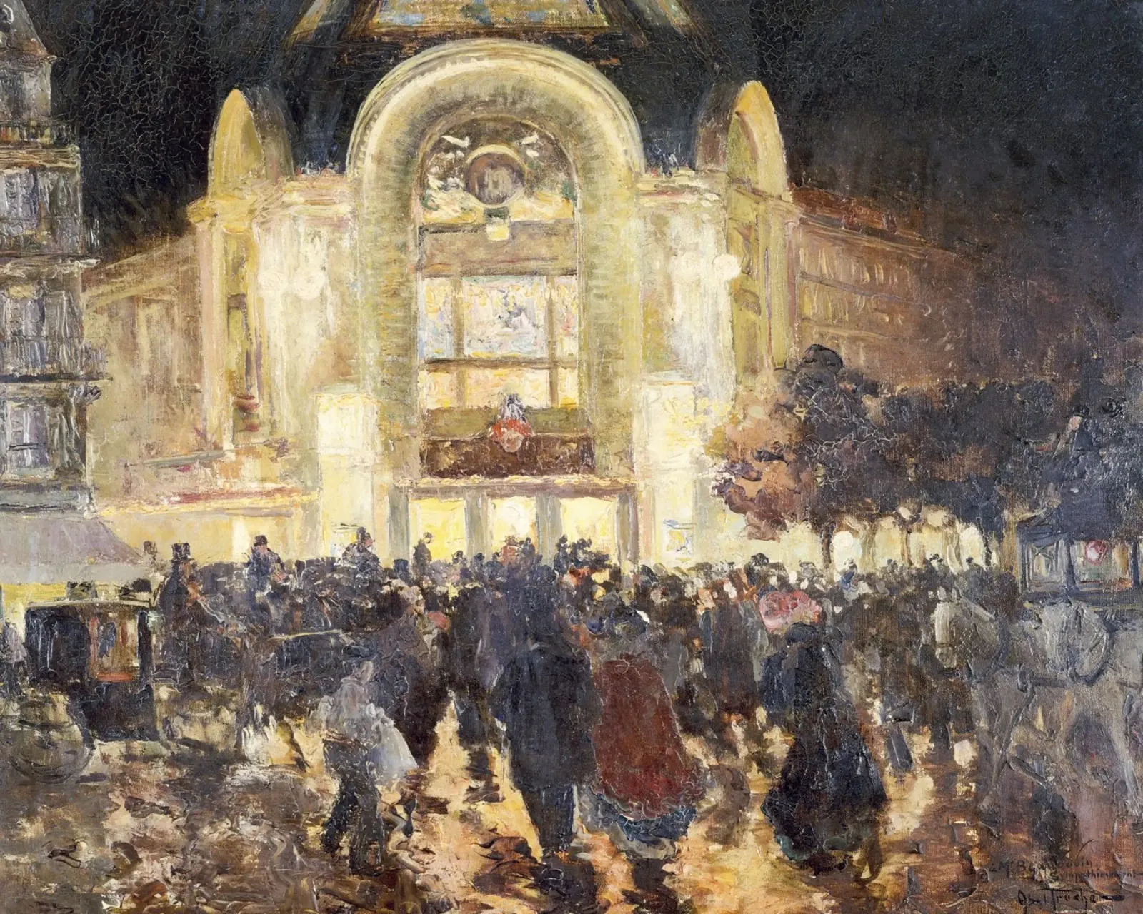 Impressionista classico Notte d'Opera - Scena di strada parigina Ar pellicola backlit da NorwesClub