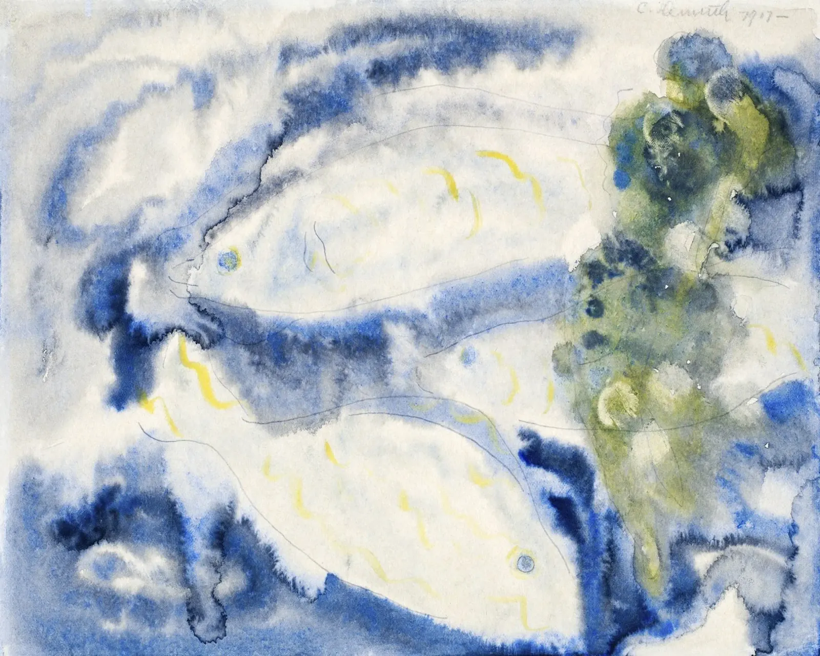 Charles Demuth Abstract Fish Art Print - Modernist Aquatic V metacrilato de NorwesClub