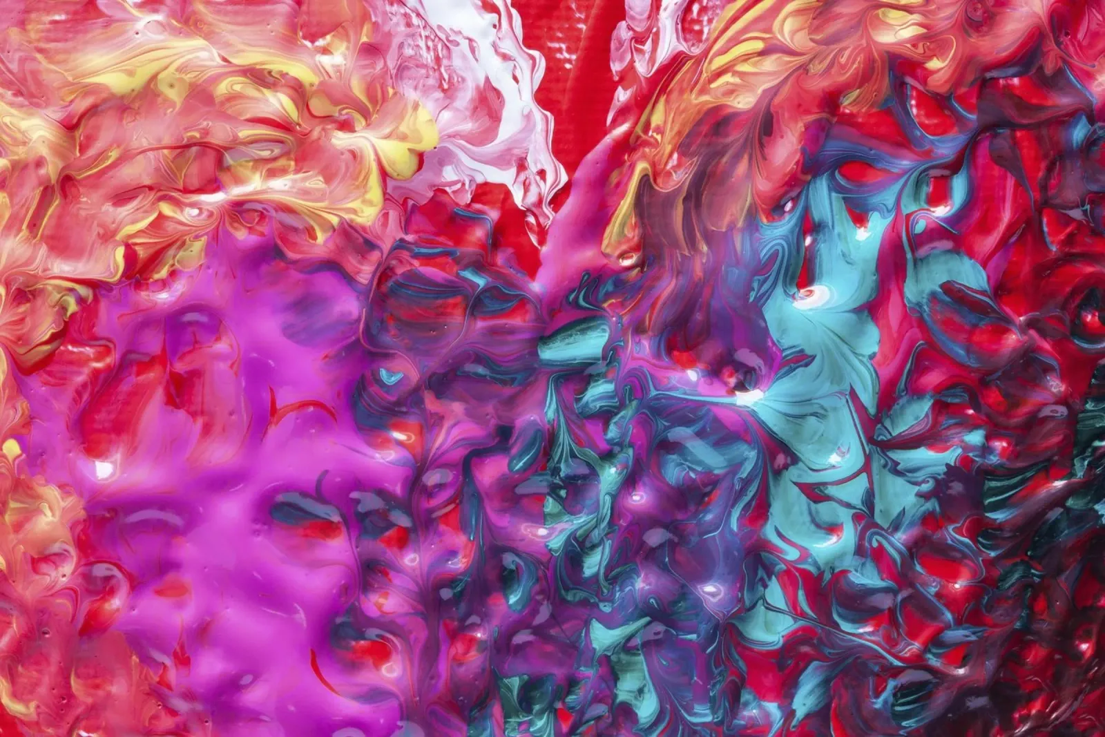 Vibrant Acrylic Pour Abstract - Fluid Art & Modern Expressio poster with aluminum frame by NorwesClub