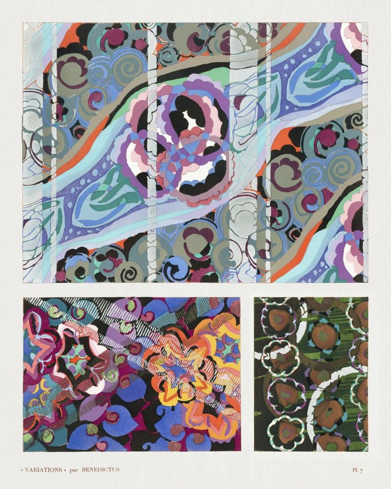 Édouard Bénédictus "Variations" - Art Deco Pattern Print canvas by NorwesClub
