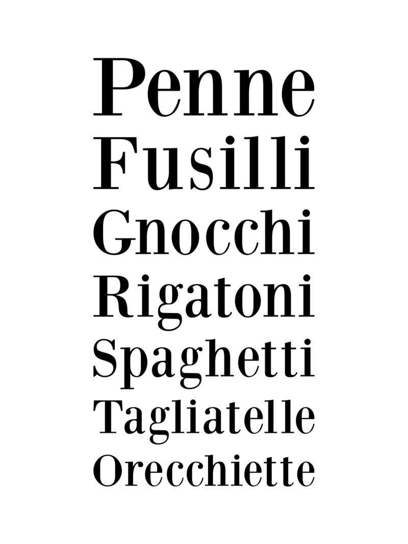 Pasta Types poster da Typo Designs