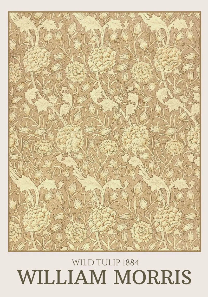William Morris "Wild Tulip" Art Nouveau Pattern Poster Print poster with plastic frame by NorwesClub