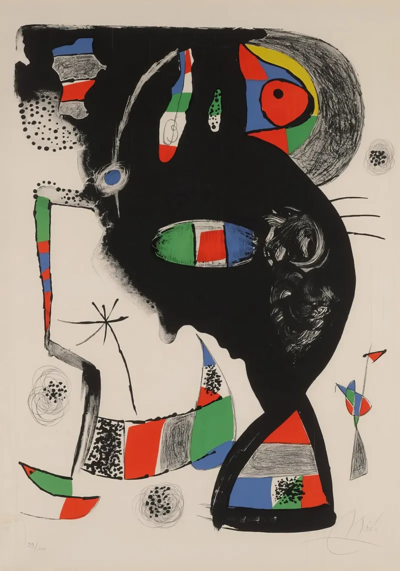 Joan Miró "42 Rue Blomet", capolavoro astratto surrealista pellicola backlit da NorwesClub