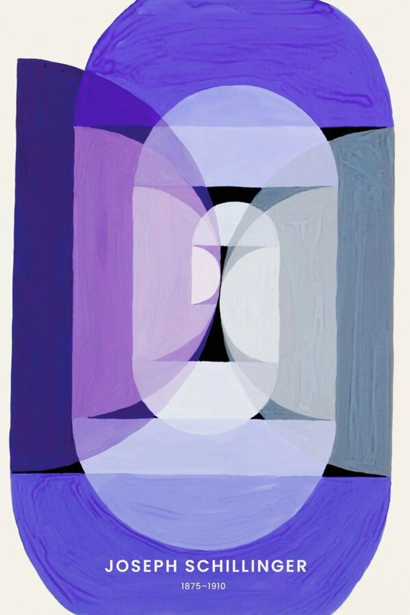 Schillinger - Blue Gray Violet Wheel poster van Vintage by JUNIQE