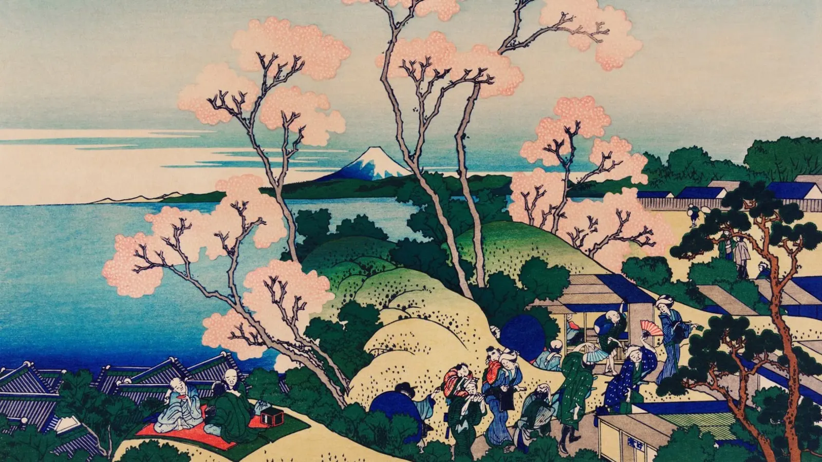 Hokusai: Goten-Yama, Ukiyo-e Spring, Mount Fuji View acrylic glass by NorwesClub