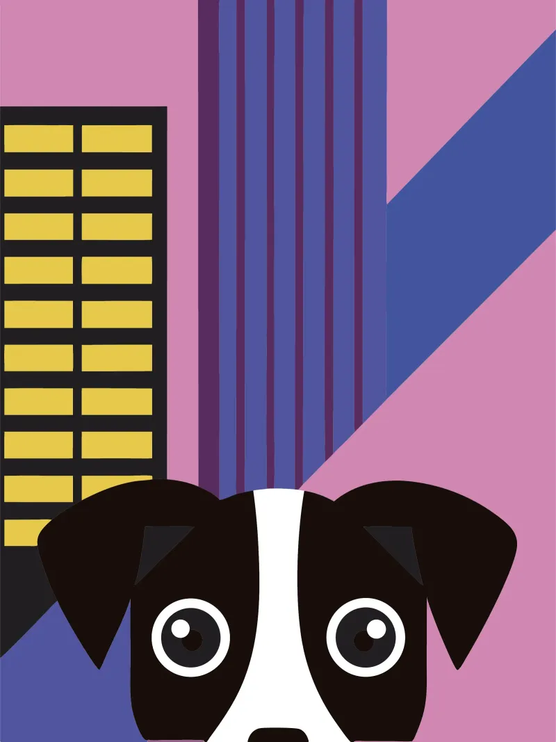 Cane moderno poster con telaio in legno da LOOK DIFFERENT