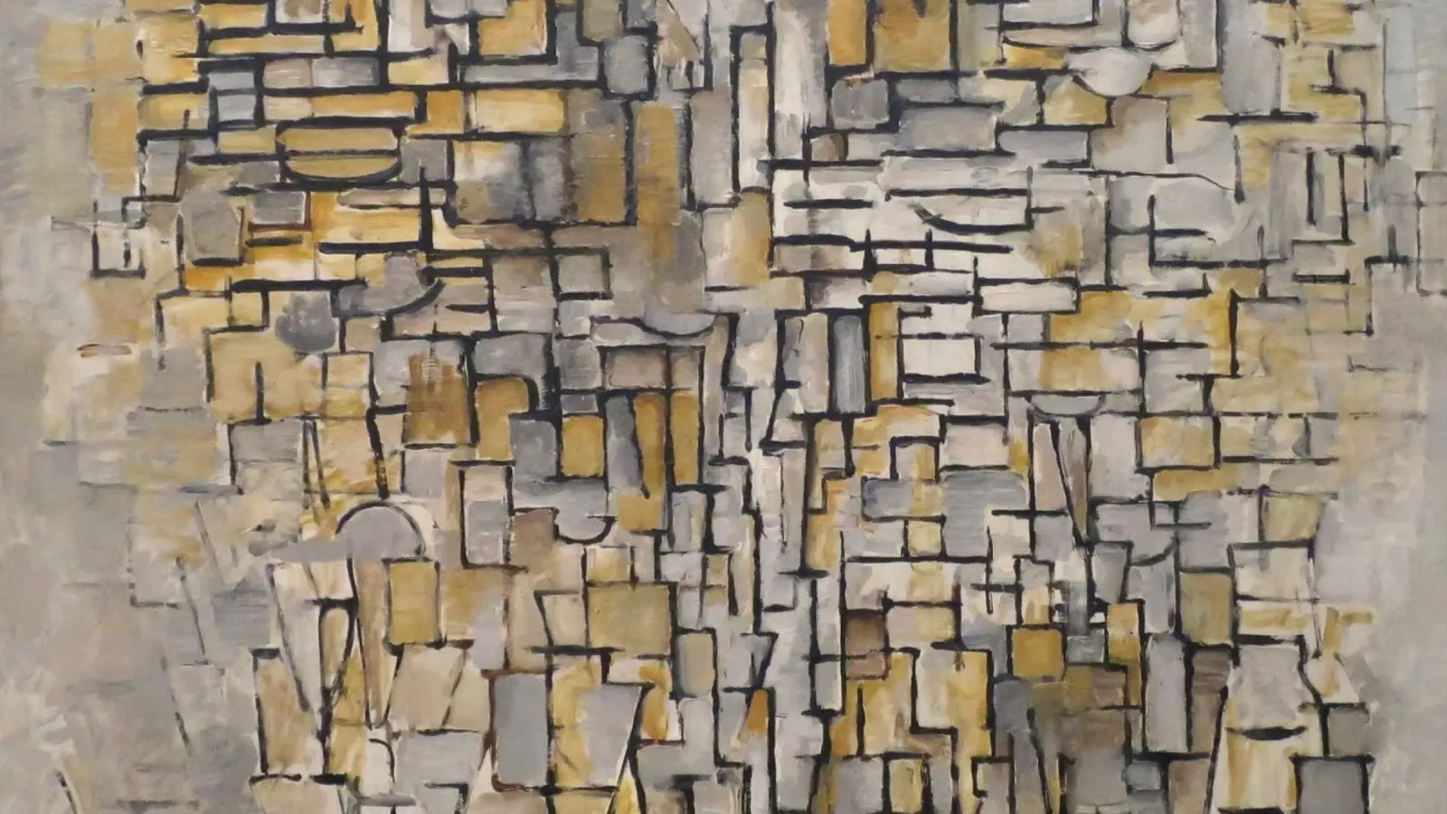 Mondrian Abstract: Cubist Grid, Modern Art, Bauhaus Influenc canvas with Floater frame by NorwesClub