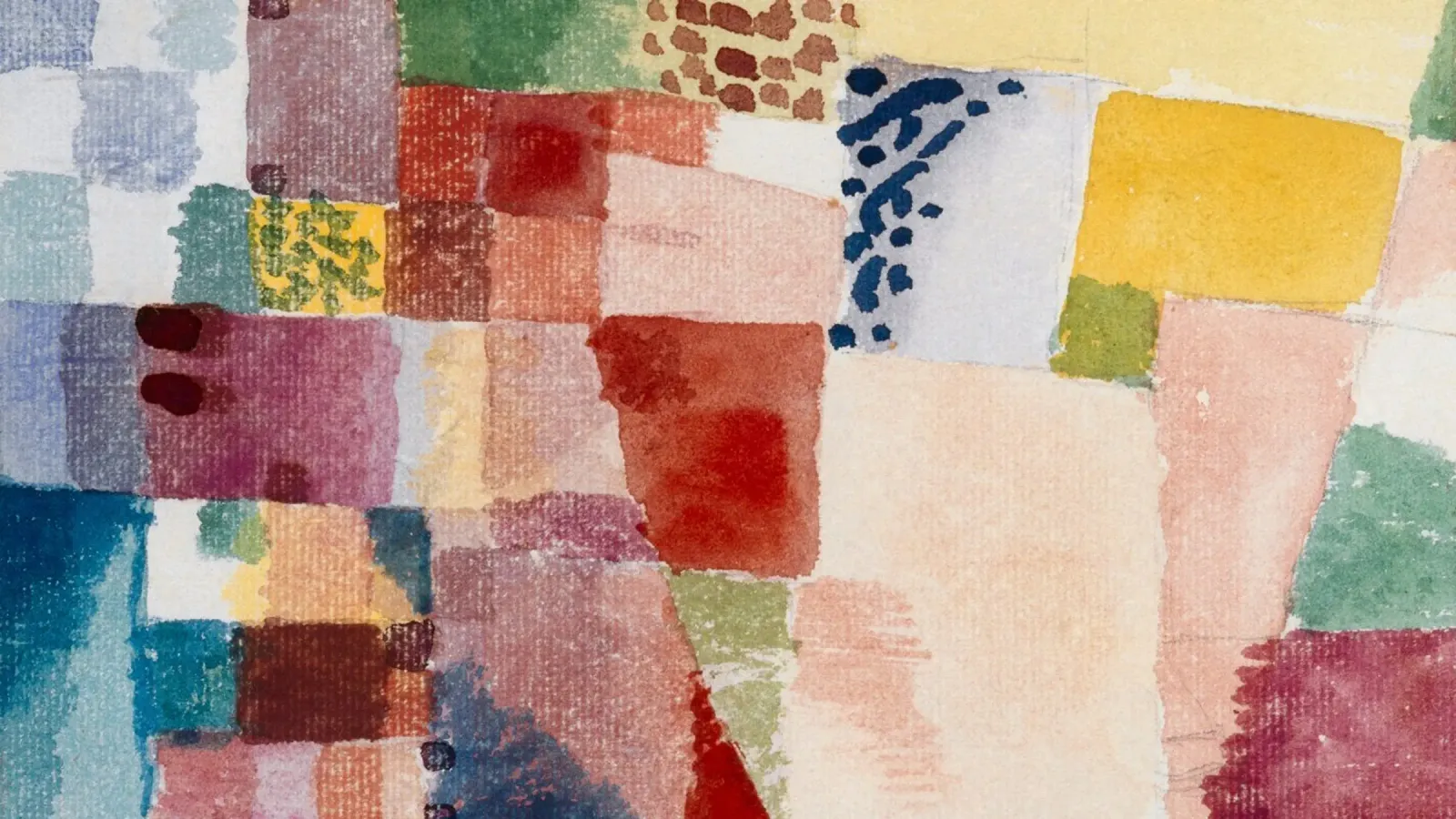 Paul Klee Hammamet Motif: Patchw acquerello astratto Bauhaus pellicola backlit da NorwesClub