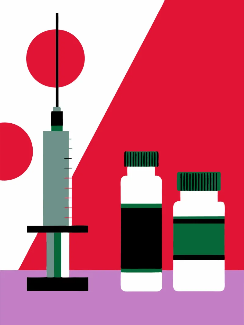 Iniezioni e farmaci poster con telaio in plastica da LOOK DIFFERENT