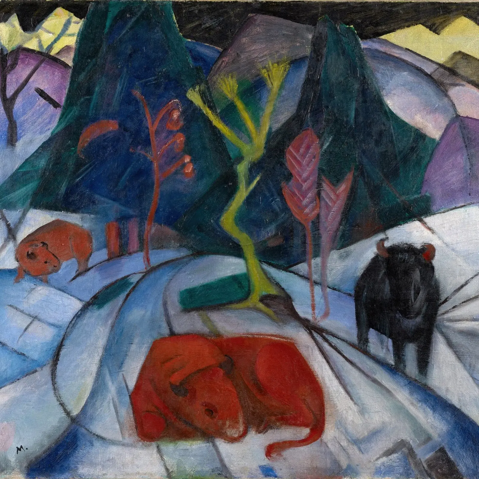 Franz Marc: Bisonte espressivo in inverno - Arte moderna in grassetto Pri carta hahnemühle da NorwesClub
