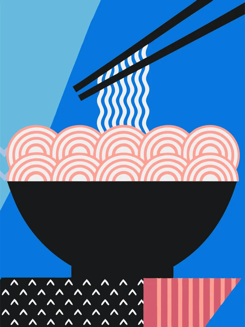 Breakfast Noodles poster by LOOK DIFFERENT