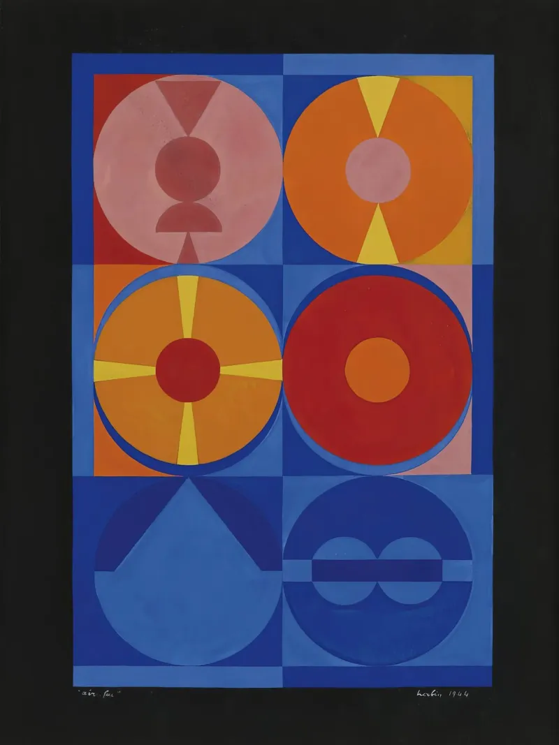 Auguste Herbin "Air, Feu" Geometric Abstraction Art Print metacrilato de NorwesClub