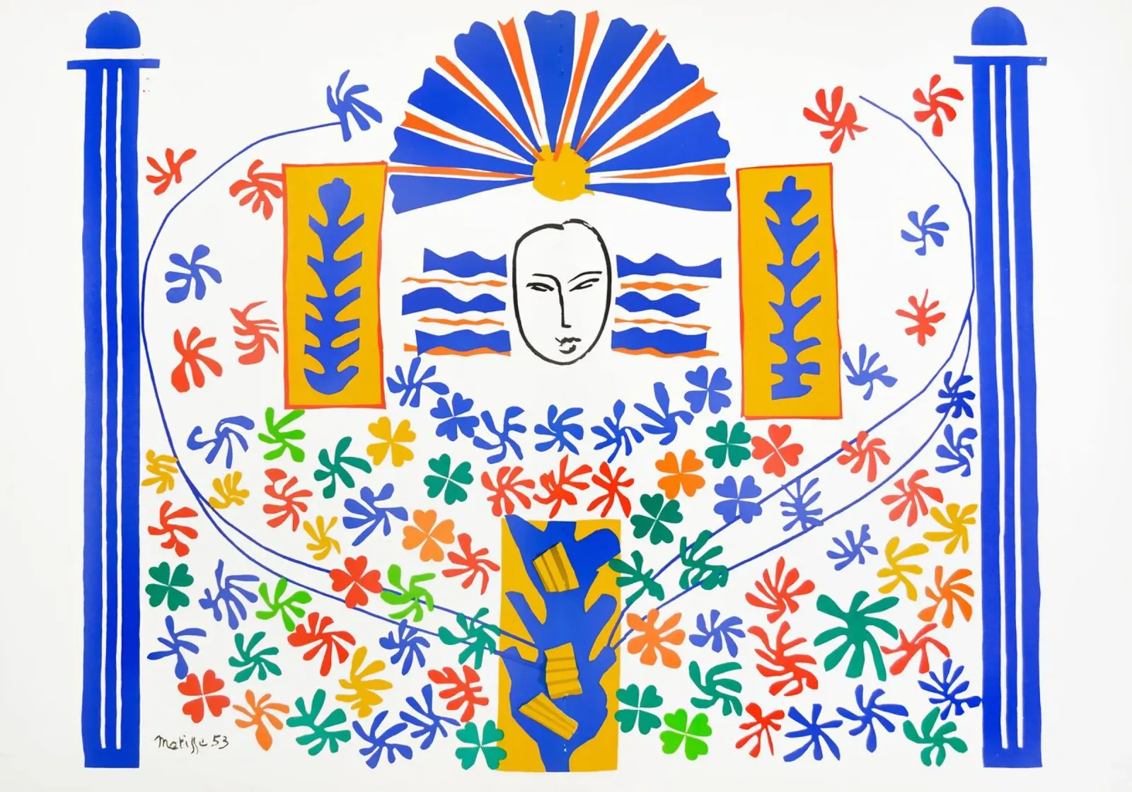 Henri Matisse: "Apollo", metà del secolo scorso, ritagli, Vibra pellicola backlit da NorwesClub