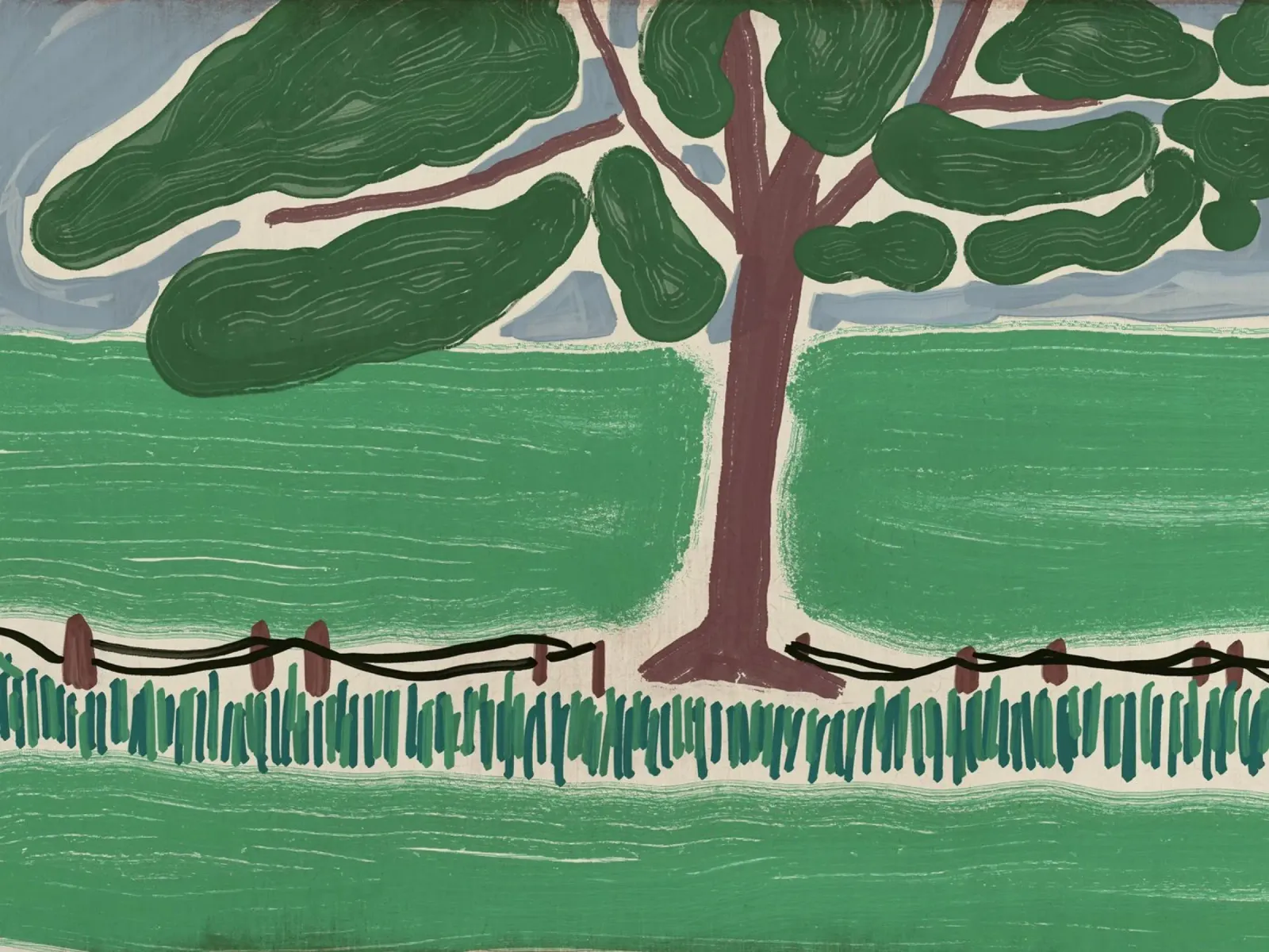 Tree by the bank canvas with Floater frame by Little Dean
