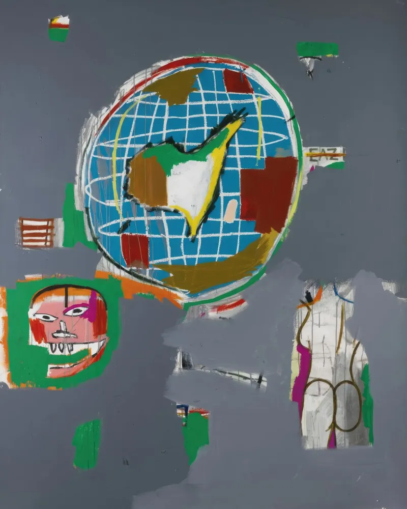 "At Large" (1984) di Basquiat - Visione globale neo-espressionista pellicola backlit da NorwesClub