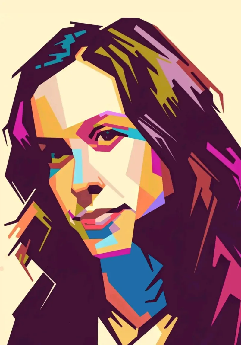 Alanis Morissette ritratto pop art pellicola backlit da Hantamrata