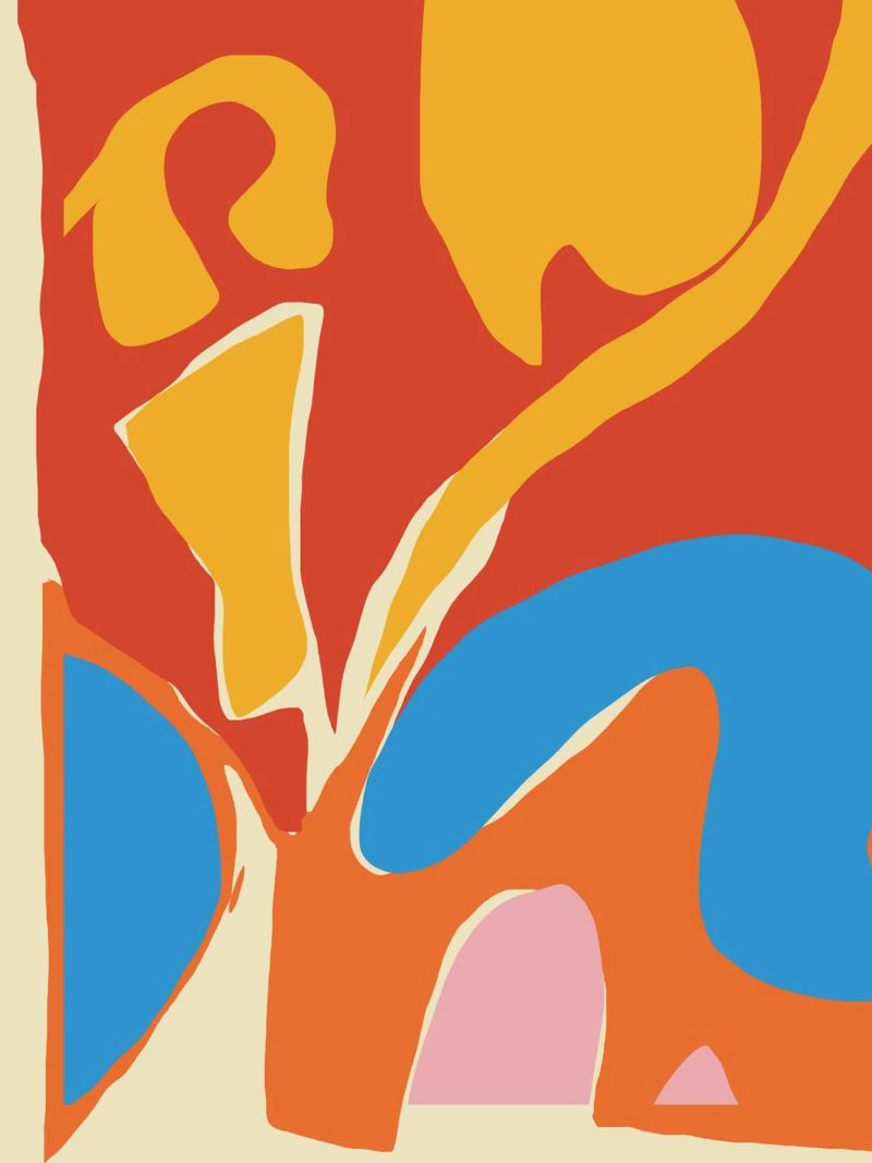 Dynamic abstract shapes canvas by Little Dean