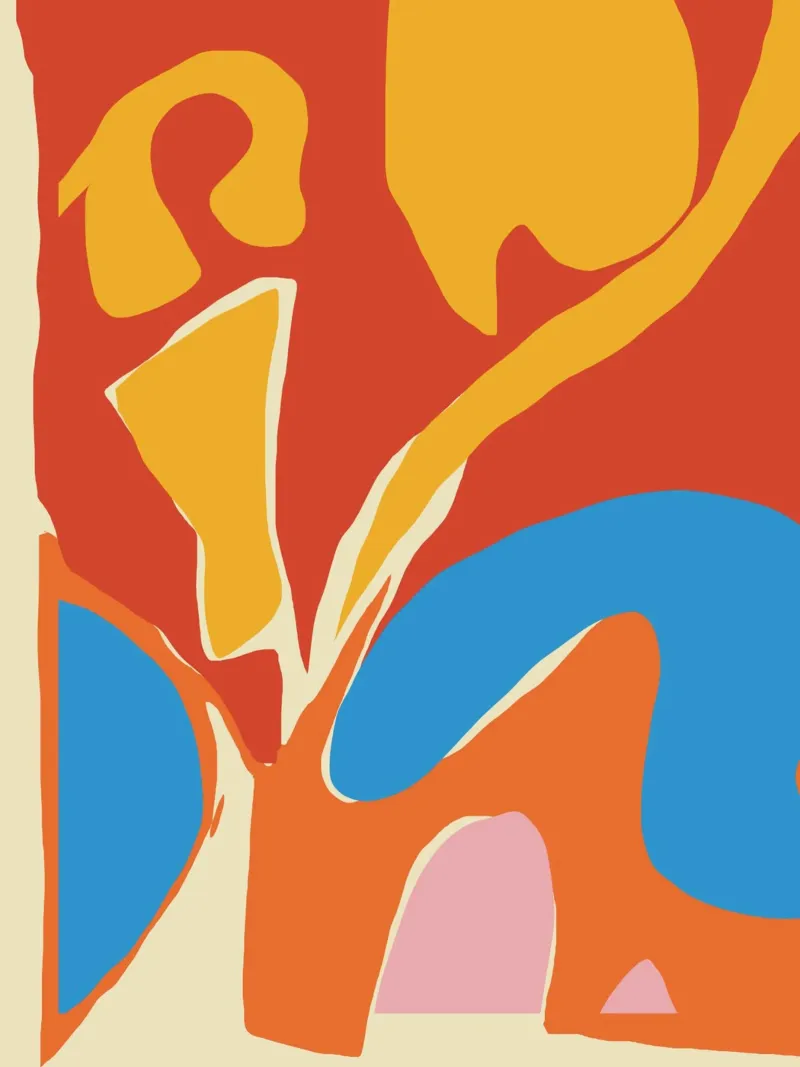 Dynamische abstracte vormen canvas van Little Dean