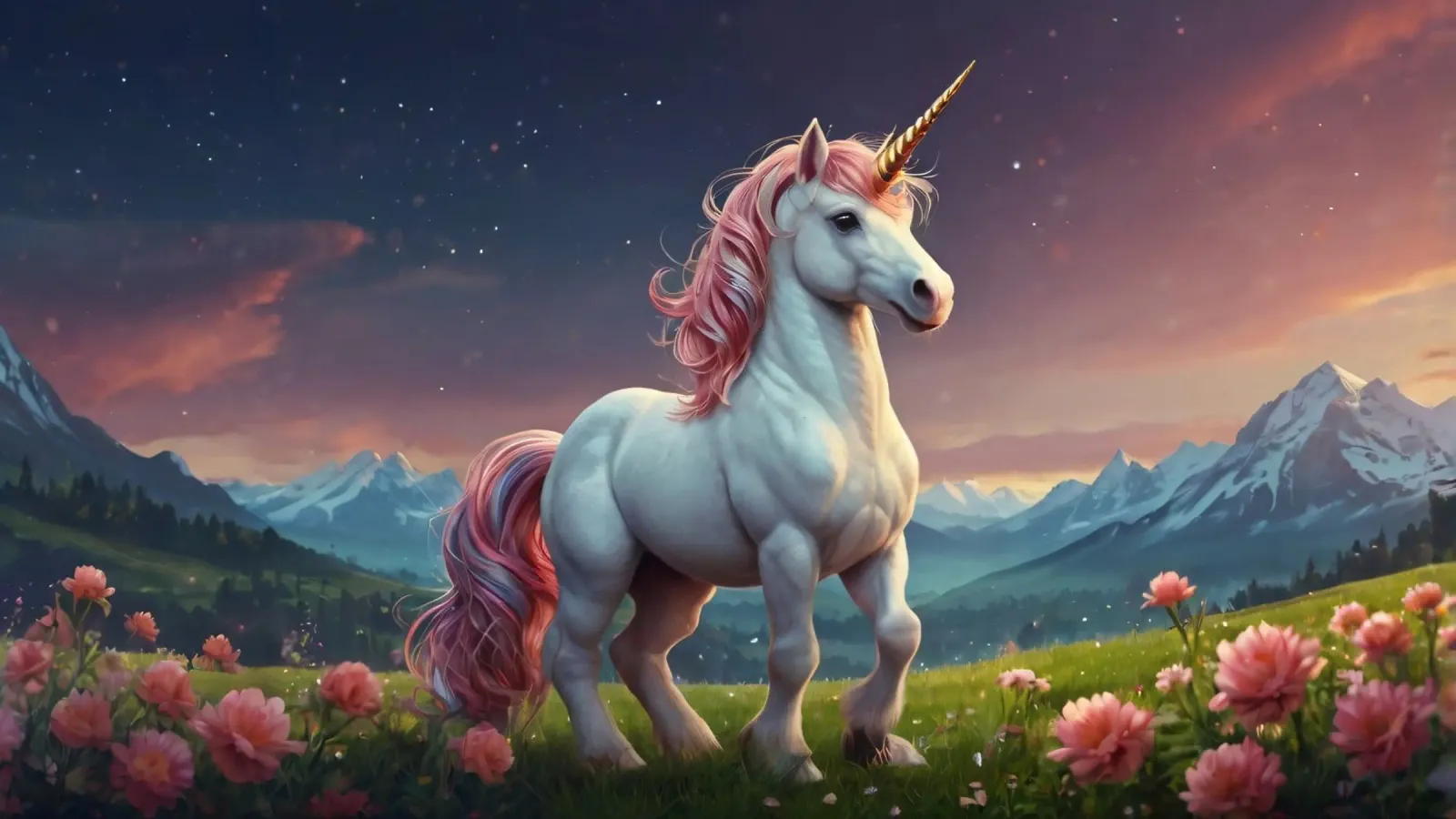 Un maestoso unicorno con una criniera scintillante si erge con grazia plexiglass da DesignDoodle