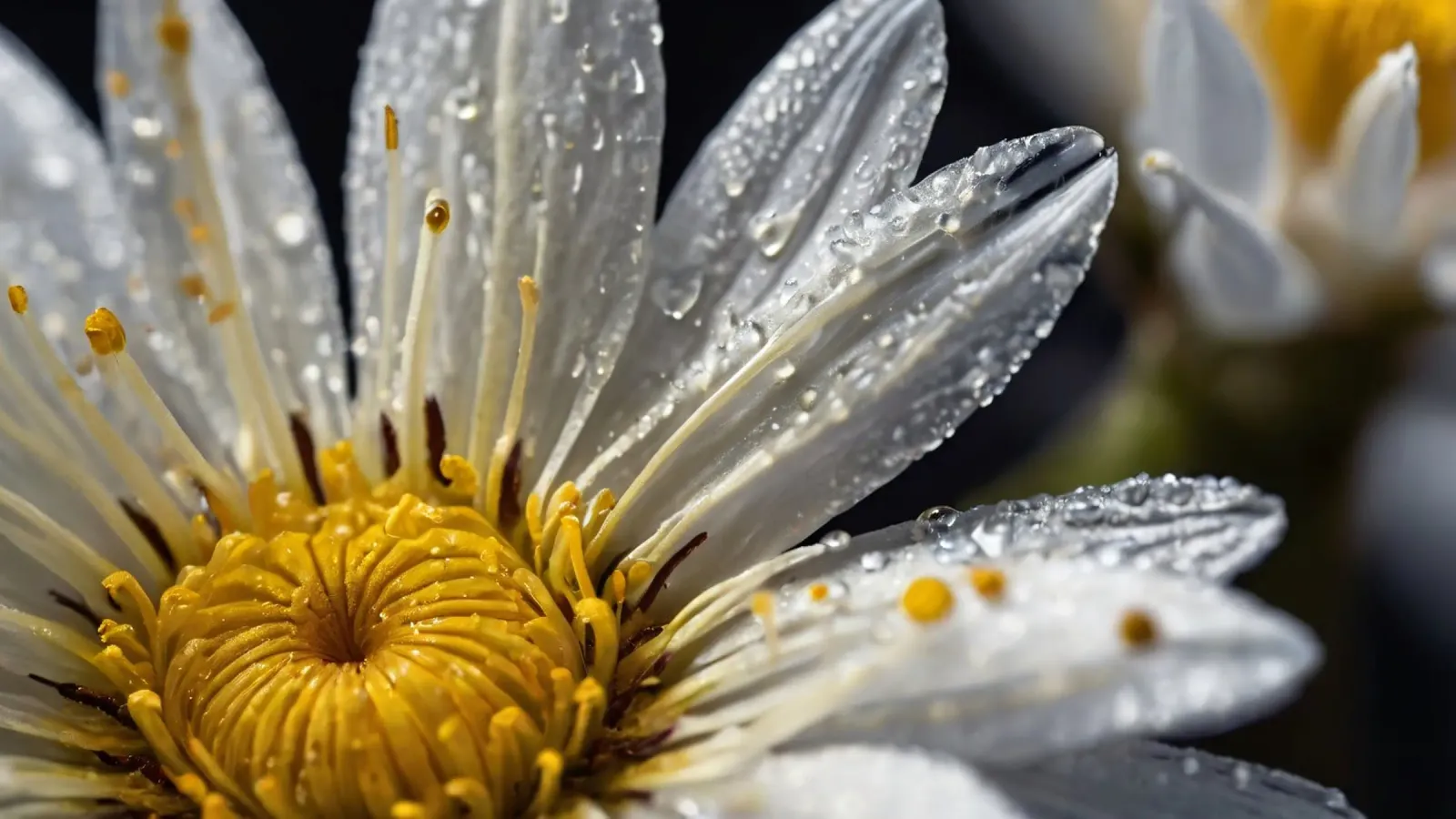 Close-up view of a water lily with dew drops on its petals canvas by DesignDoodle
