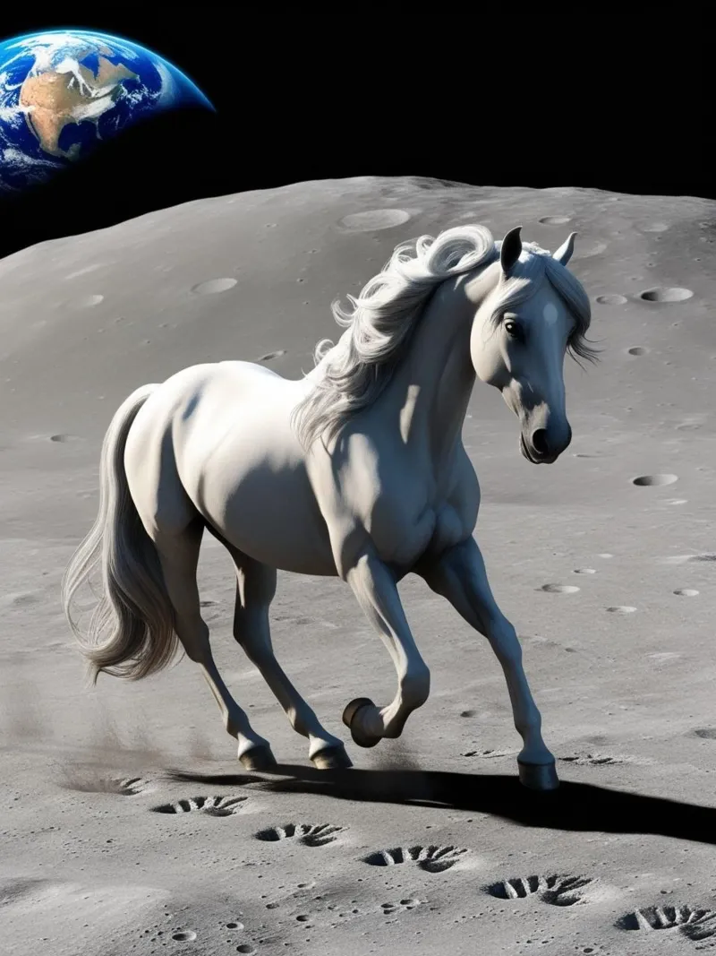 Pferd auf dem Mond pellicola backlit da Poster Dreams