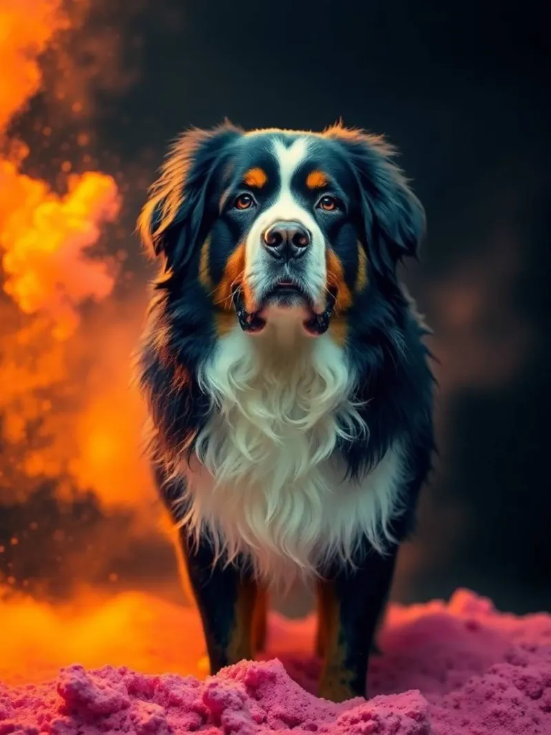 The colorful Bernese Mountain Dog #53 hahnemühle by Yumis.Beargang.and.Me