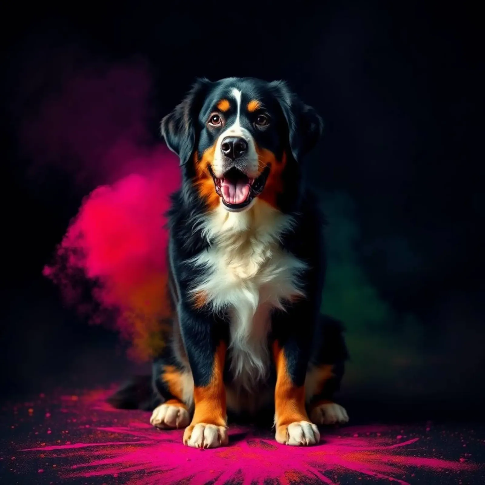 The colorful Bernese Mountain Dog #59 canvas by Yumis.Beargang.and.Me