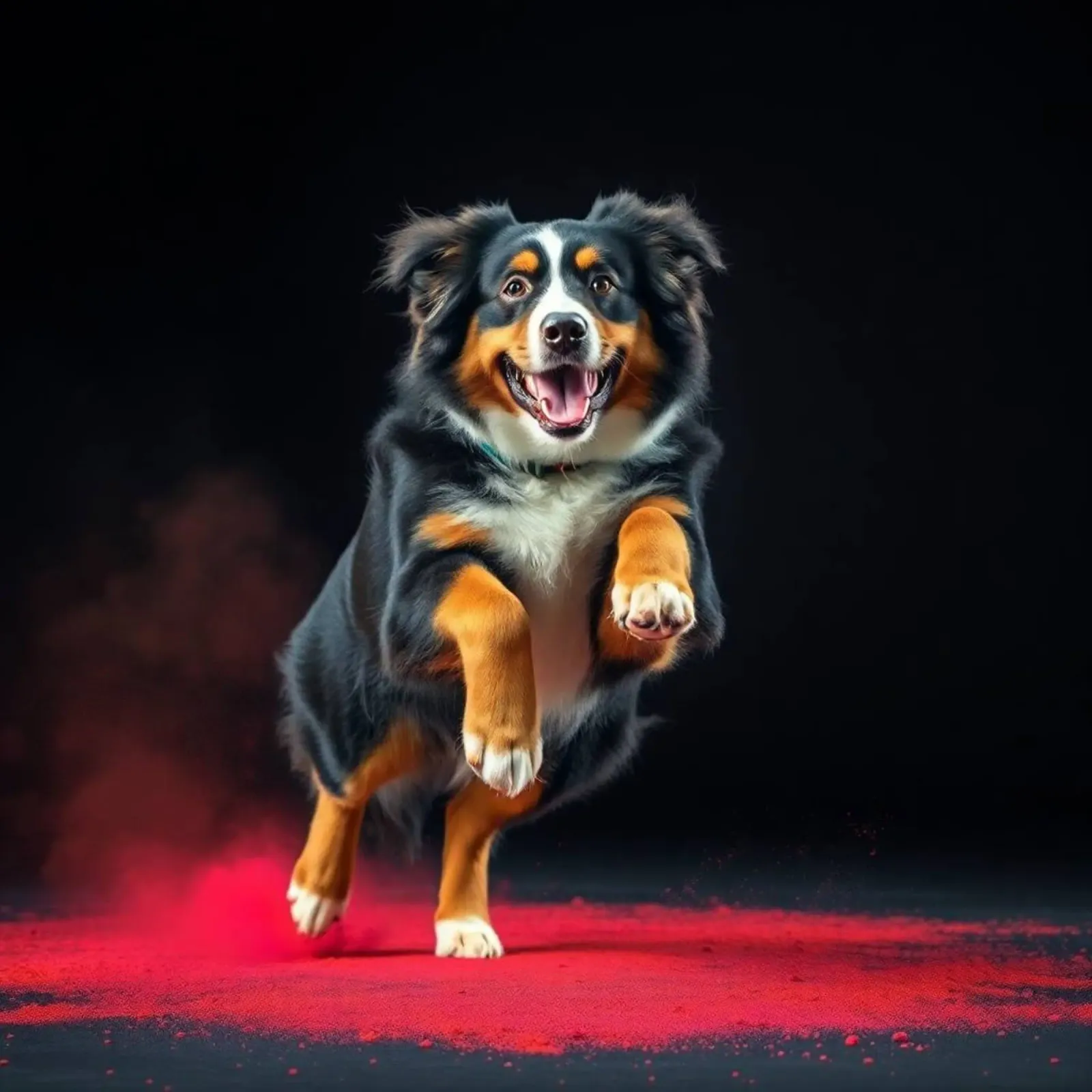 The colorful Bernese Mountain Dog #61 canvas with Floater frame by Yumis.Beargang.and.Me