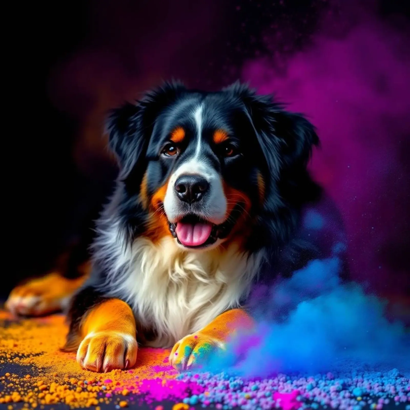 The colorful Bernese Mountain Dog #71 canvas by Yumis.Beargang.and.Me