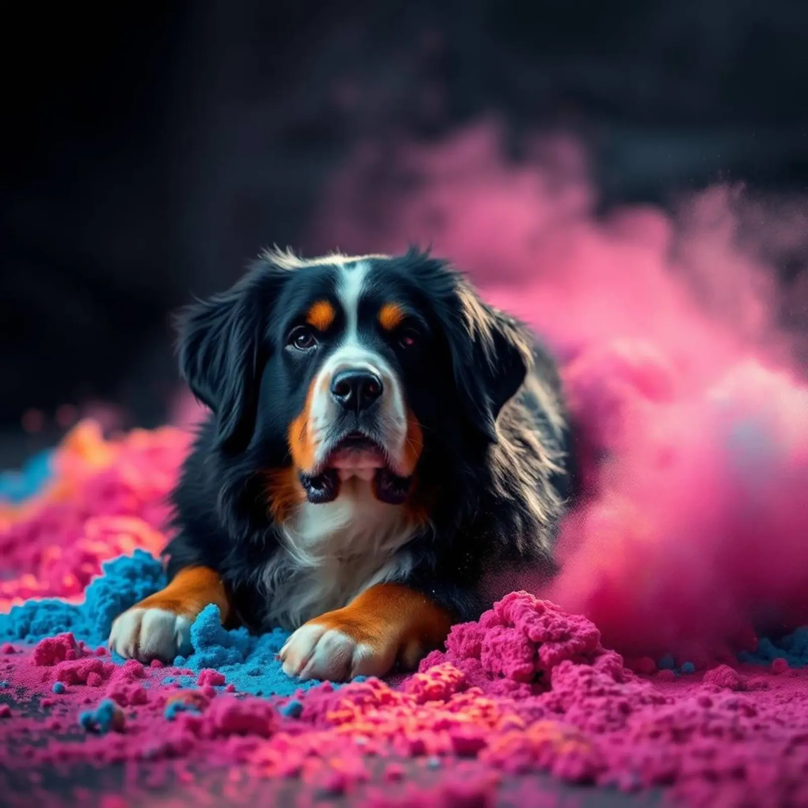 The colorful Bernese Mountain Dog #72 hahnemühle by Yumis.Beargang.and.Me