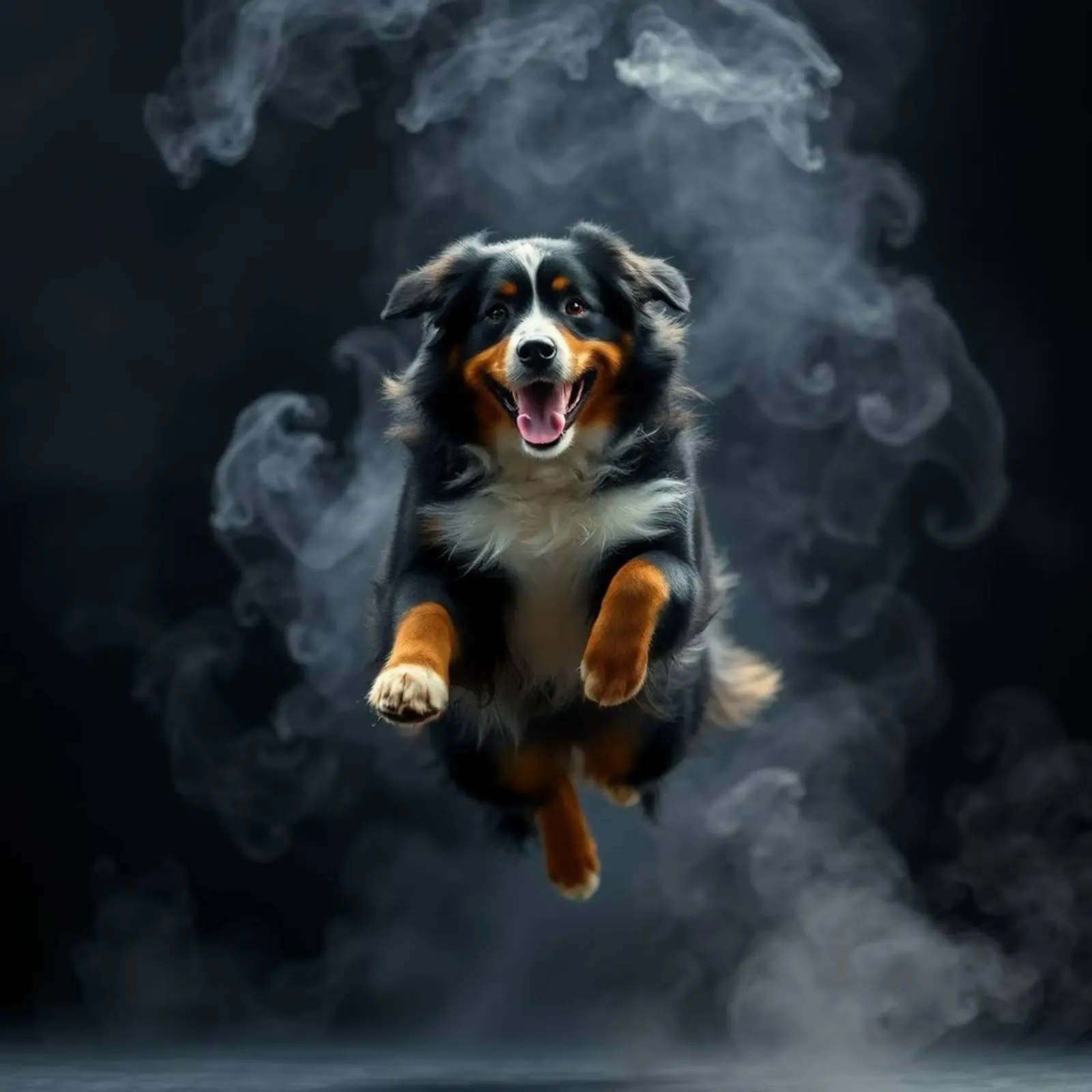 The colorful Bernese Mountain Dog #74 canvas with Floater frame by Yumis.Beargang.and.Me