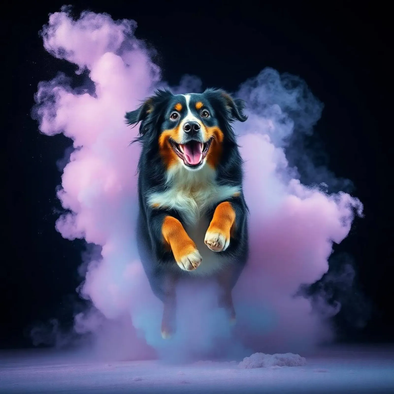 The colorful Bernese Mountain Dog #75 canvas with Floater frame by Yumis.Beargang.and.Me