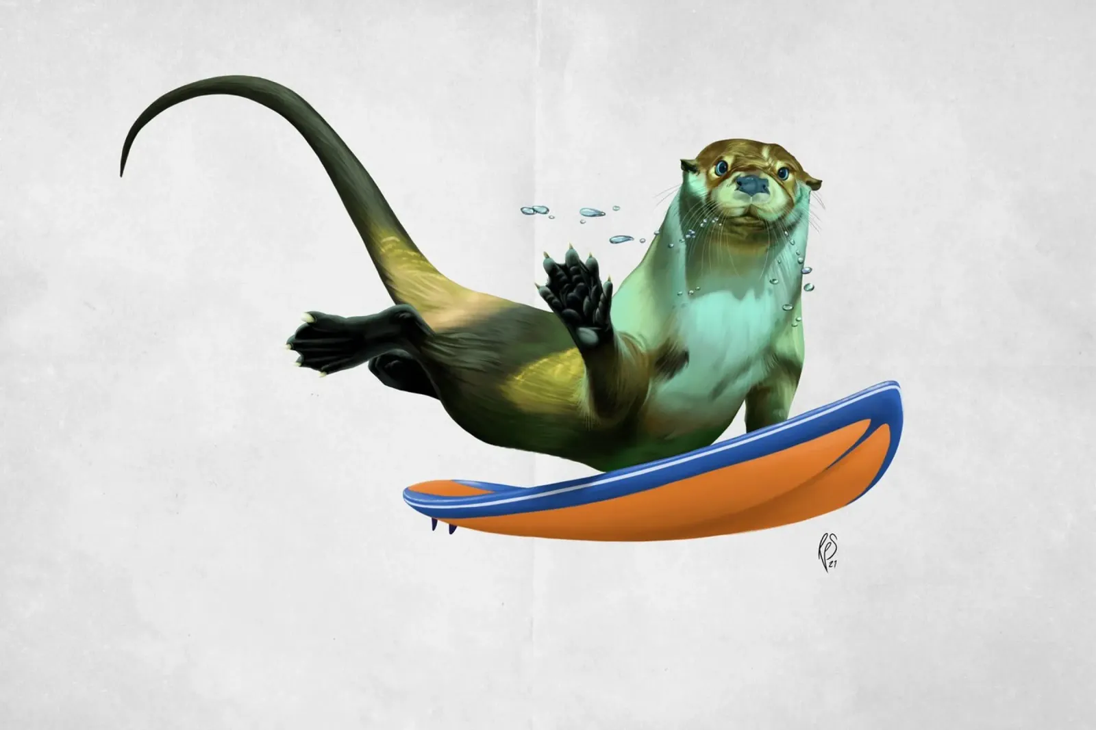Otterly (Wordless) pellicola backlit da Rob Art | Illustration