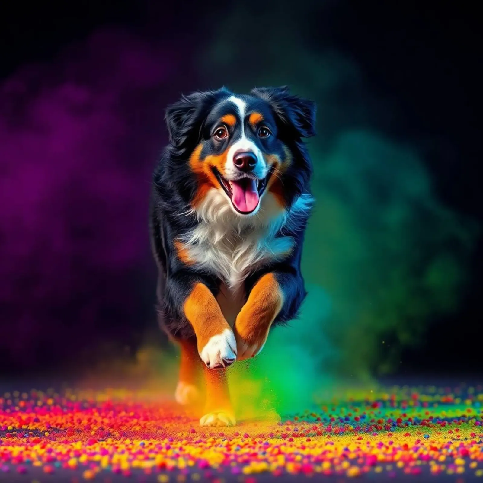 The colorful Bernese Mountain Dog #77 canvas by Yumis.Beargang.and.Me