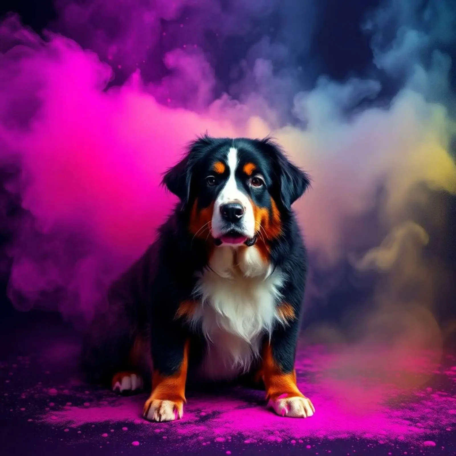 The colorful Bernese Mountain Dog #78 hahnemühle by Yumis.Beargang.and.Me