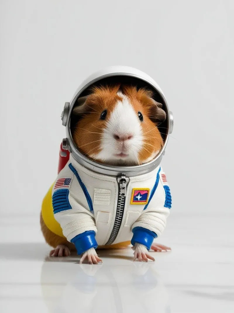 Ein Meerschweinchen in einem Raumanzug carta hahnemühle da Poster Dreams