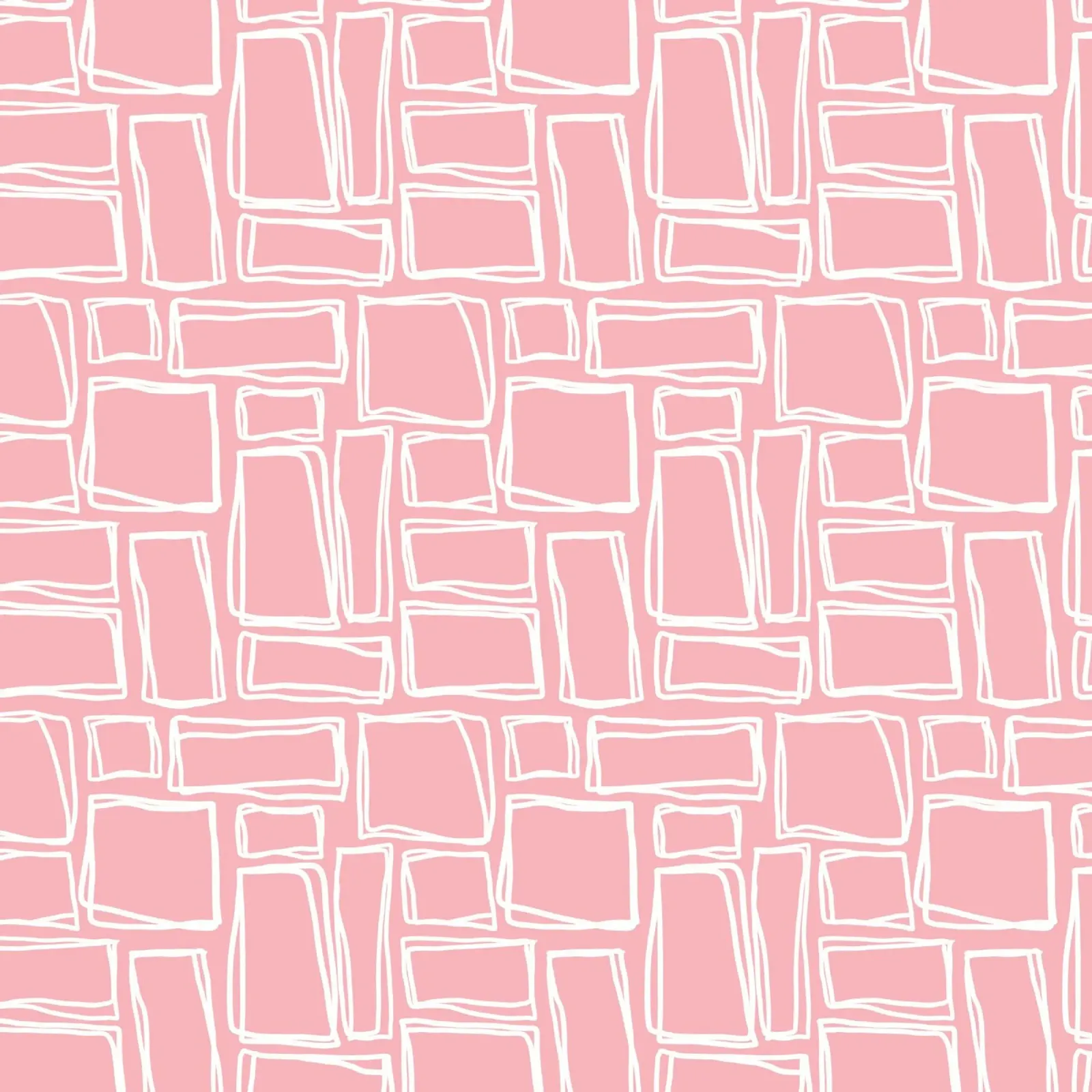 Quadrati Doodle in rosa baby poster con telaio in alluminio da Happy Littles