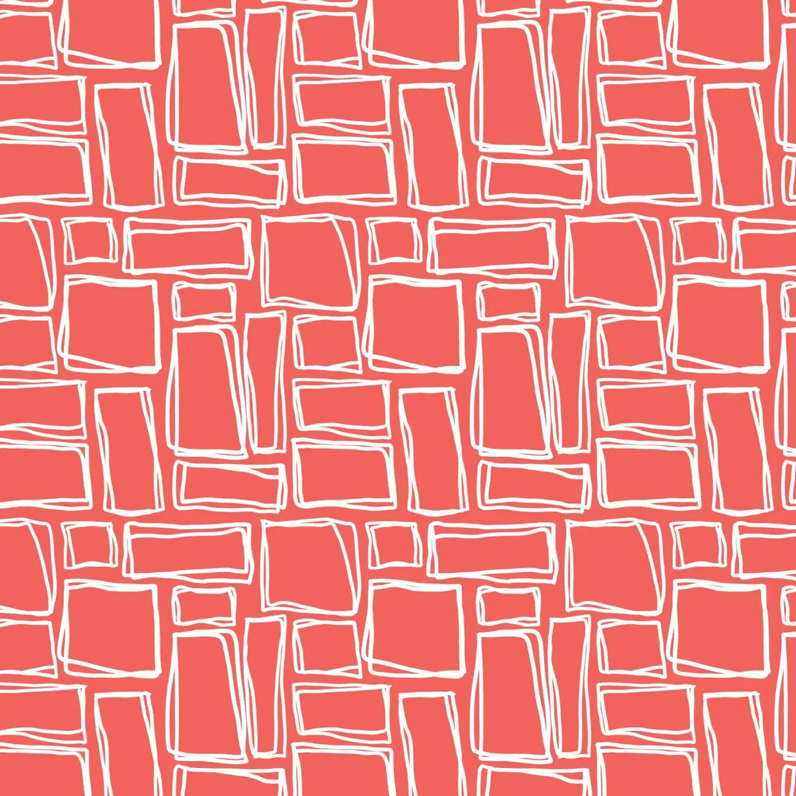 Quadrati Doodle in rosso papavero pellicola backlit da Happy Littles