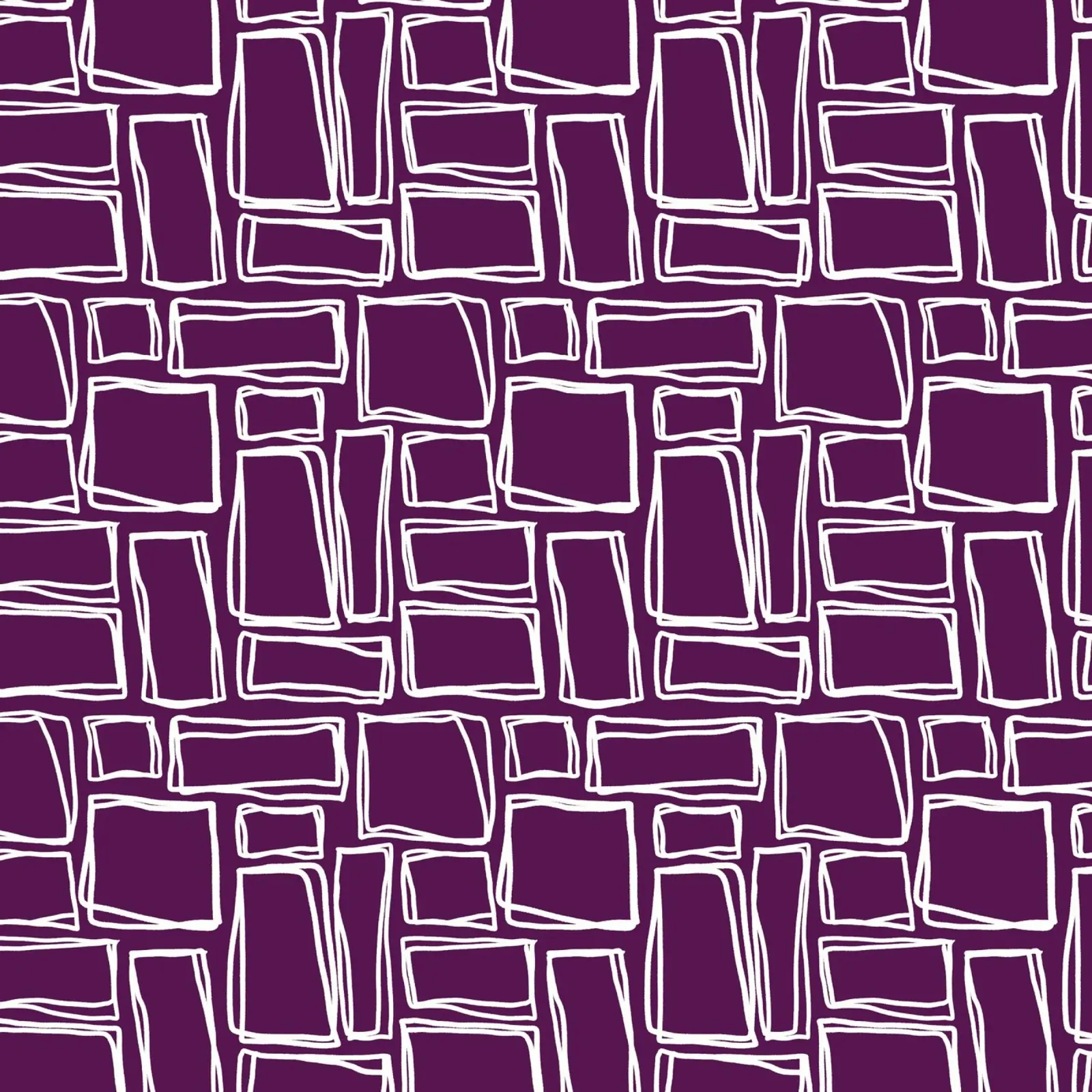 Doodle Squares in Pruimpaars canvas van Happy Littles