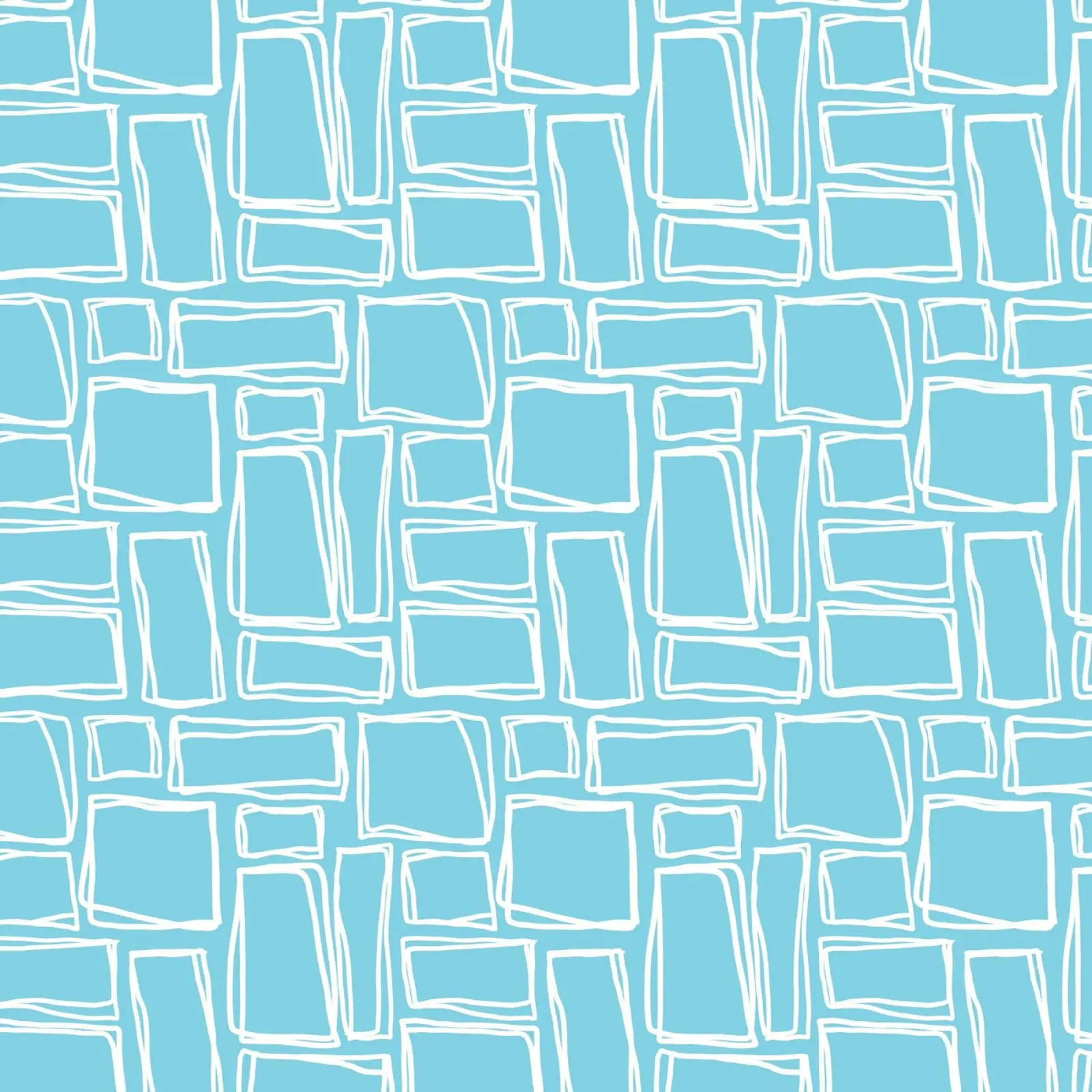 Doodle Squares in Sky Blue alu-dibond by Happy Littles