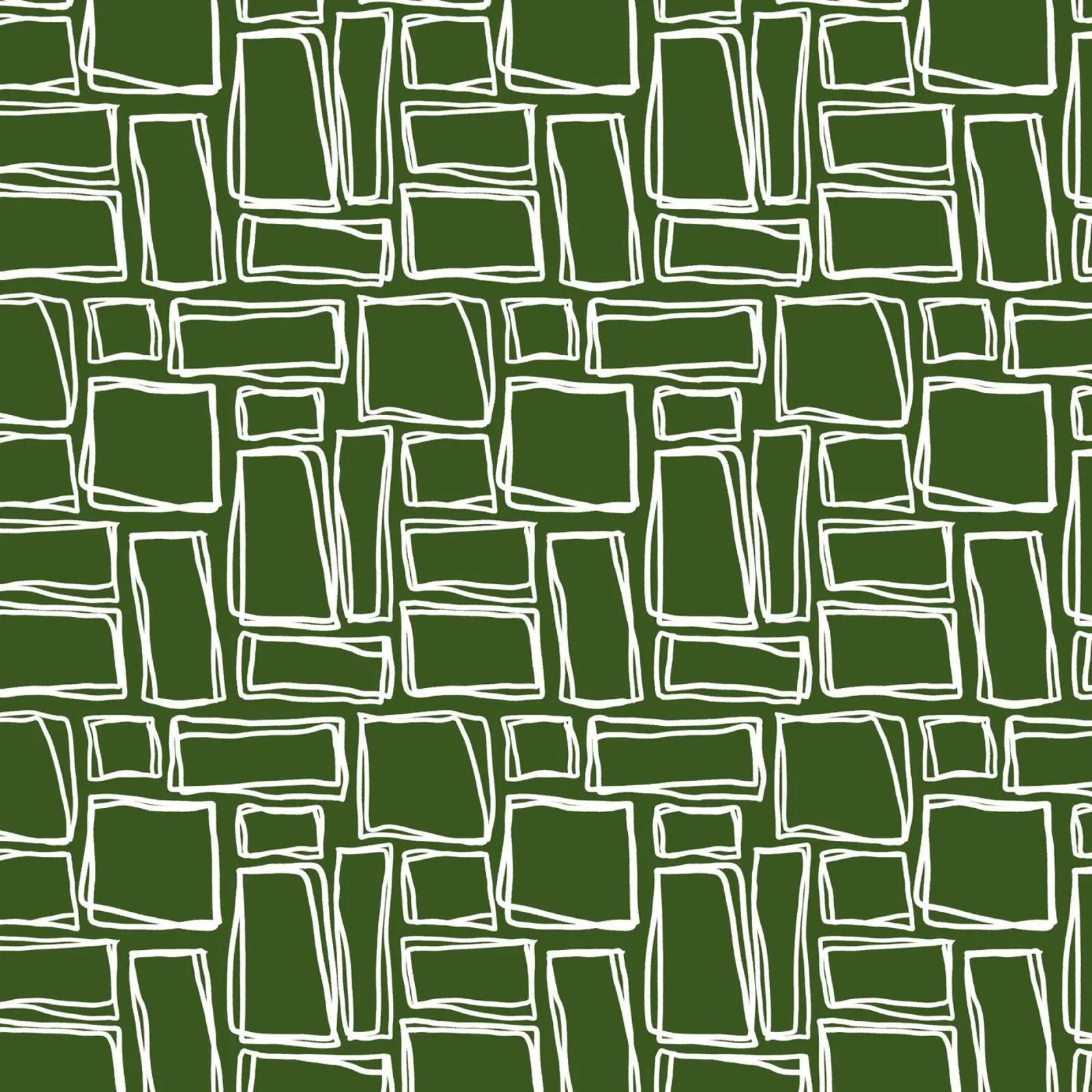 Doodle-Quadrate in Moosgrün Acryl-Glas von Happy Littles