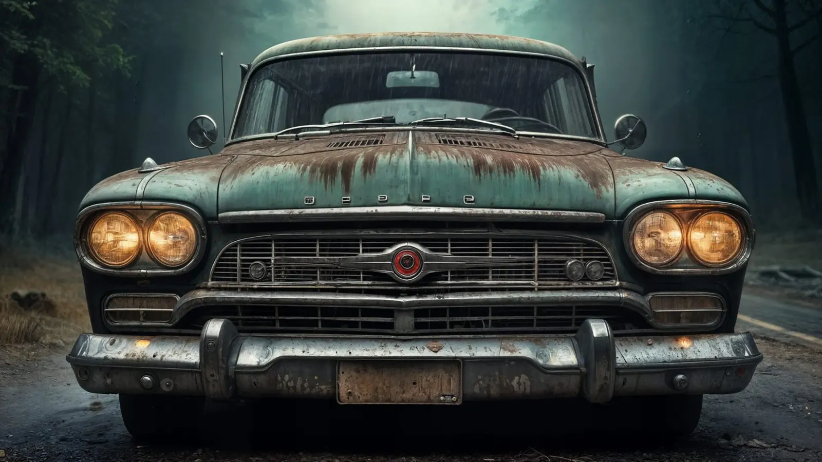 A mysterious old car acrylic glass by Magic Screen