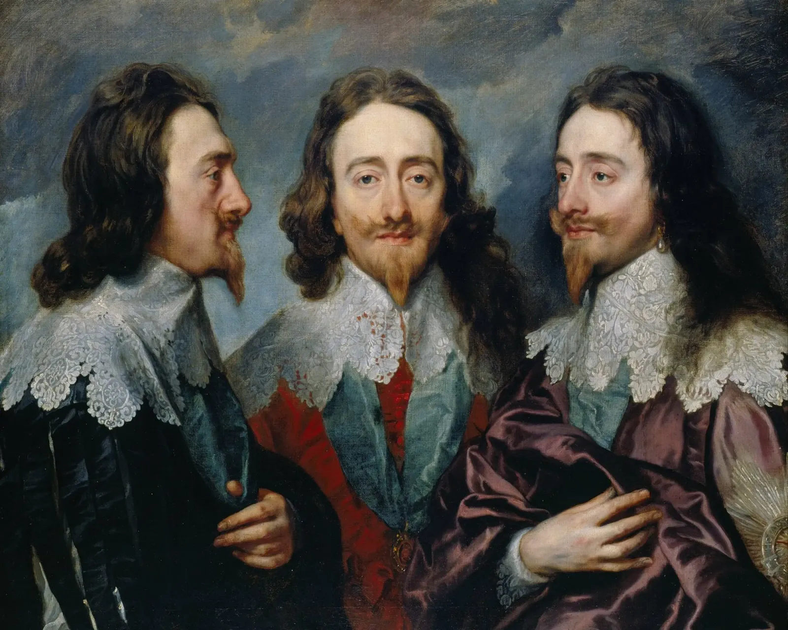Anthony van Dyck - Carlo I in tre posizioni (1635 ca.) poster con telaio in plastica da Wirla