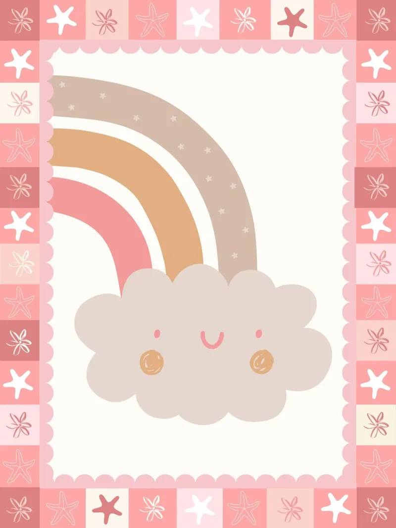Stampa Boho per bambini, Poster Arcobaleno Nuvola Felice carta hahnemühle da SunshinePrints