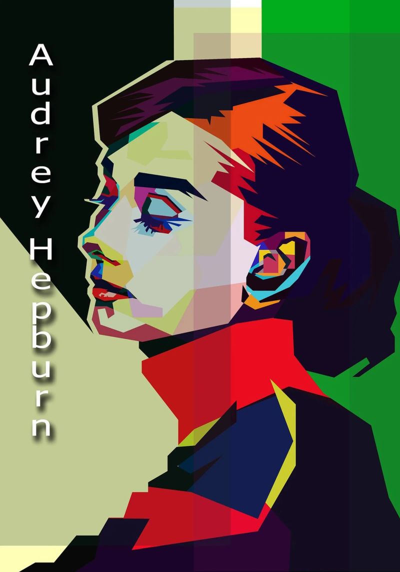 Audrey Hepburn Actress WPAP Trending Now poster by Artkreator